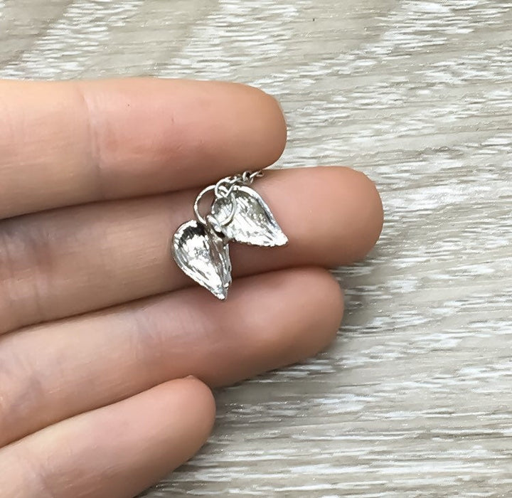 Tiny Angel Wings Necklace, Sorry For Your Loss Card, Grief Jewelry, Loss of Parent, Miscarriage Necklace, Loss of a Mom, Remembrance Gift