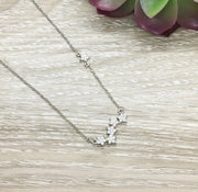 Sparkly Stars Necklace, Minimal Studded Stars Necklace, Silver Constellation Necklace, Stocking Filler for Women, Everyday Necklace