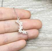 Sparkly Stars Necklace, Minimal Studded Stars Necklace, Silver Constellation Necklace, Stocking Filler for Women, Everyday Necklace