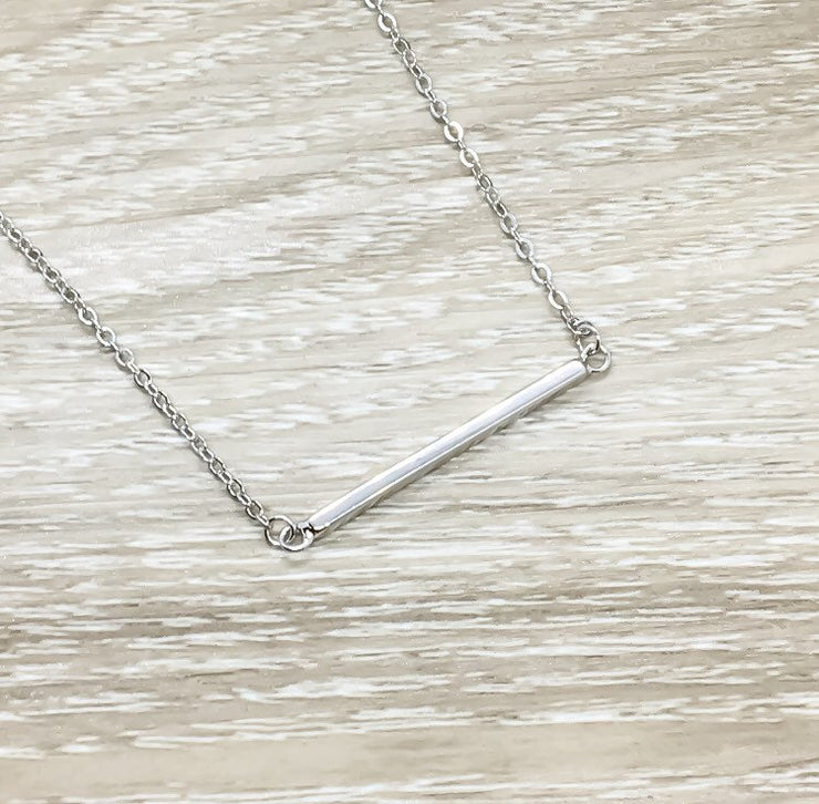 Keep Going Card, Balance Bar Necklace, Sterling Silver Jewelry, Layering Necklace, Gift for Student, Gift for Sister, Motivational Gift