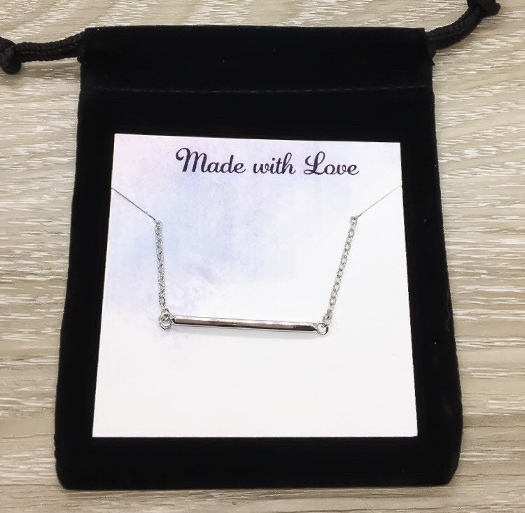 Balance Bar Necklace, Dainty Sterling Silver Jewelry, Layering Necklace, Bridesmaid Gift, Delicate Necklace, Gift for Sister, Friend Gift
