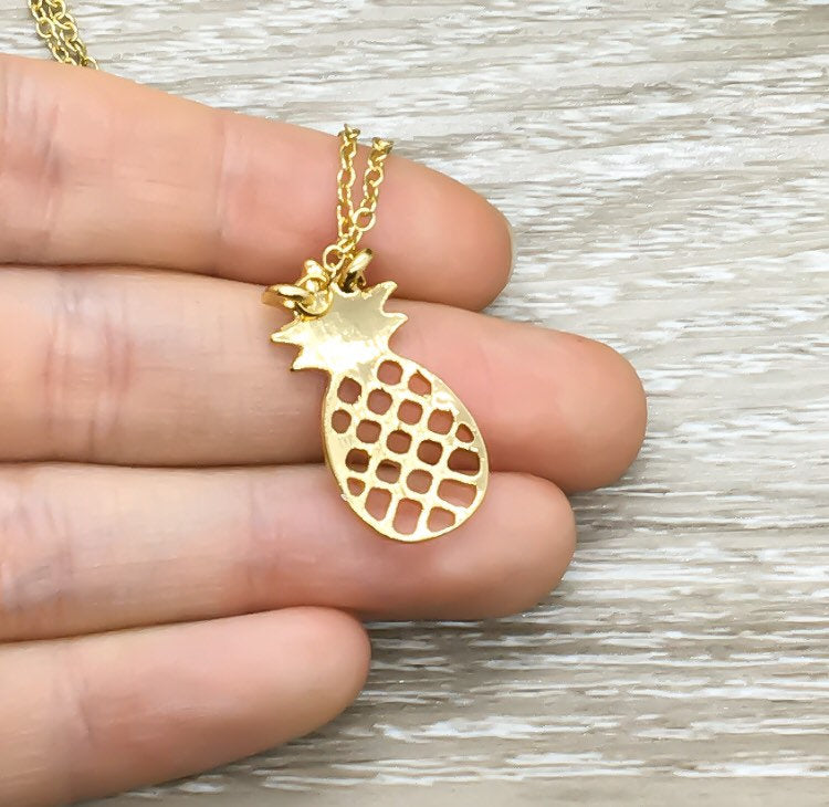Collier ananas, bijou minimaliste et simple, collier fruit tropical, cadeau pour copine, cadeau d'une meilleure amie, bijou original pour tous les jours, pour les gourmandes