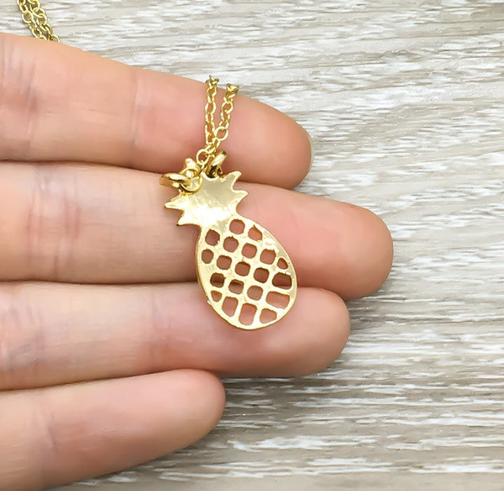 Collier ananas, bijou minimaliste et simple, collier fruit tropical, cadeau pour copine, cadeau d'une meilleure amie, bijou original pour tous les jours, pour les gourmandes