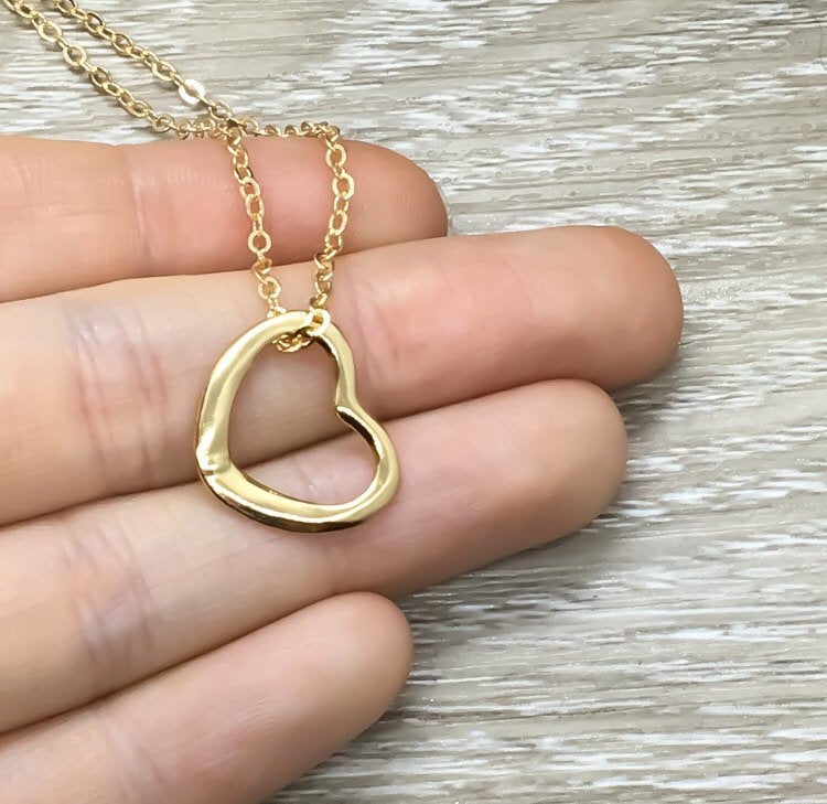 Collier Cœur Ouvert, Bijou Minimaliste, Pendentif Cœur Délicat, Collier d'Amitié, Cadeau pour Meilleure Amie, Petit Souvenir, Cadeau pour Maman, Cadeau d'Anniversaire