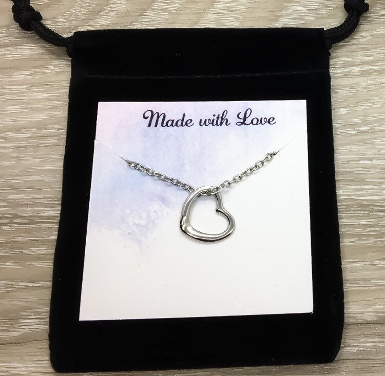 Collier Cœur Ouvert, Bijou Minimaliste, Pendentif Cœur Délicat, Collier d'Amitié, Cadeau pour Meilleure Amie, Petit Souvenir, Cadeau pour Maman, Cadeau d'Anniversaire