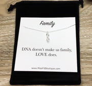 Tiny DNA Necklace, Dainty Sterling Silver Pendant, Double Helix Jewelry, Blended Family Necklace, Mother in Law Gift, Stepmother Gift