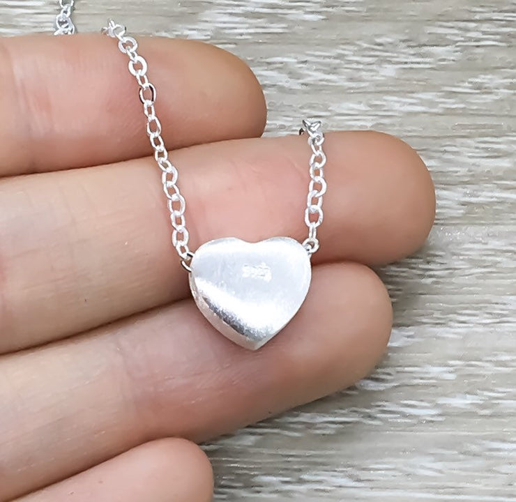 Heart Necklace, True Friendship Quote, Sterling Silver Heart Necklace, Best Friend Gift, Long Distance Friends Gift, Everyday Jewelry Gift