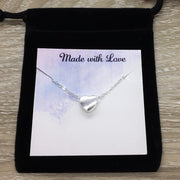 Long Distance Friends Quote Card, Heart Necklace, Sterling Silver