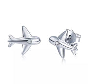 Tiny Airplane Earrings, Sterling Silver Stud Earrings, Minimalist Jewelry, Gift for Traveler, Travel Gifts, Gift for Flight Attendant