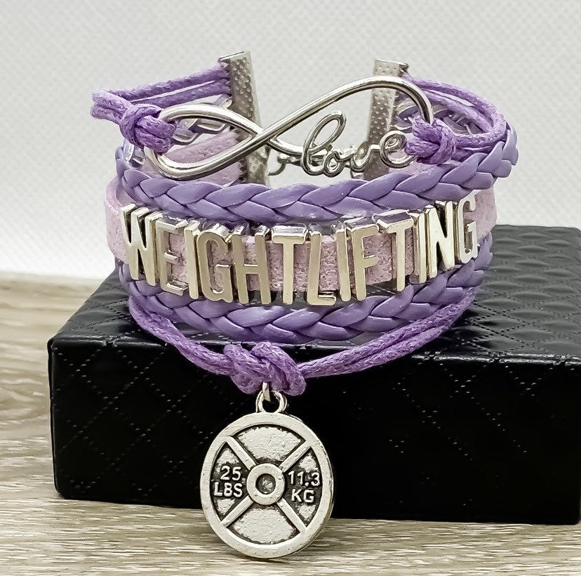 Weightlifting Charm Bracelet , Fitness Gifts, Personal Trainer Gift, Friendship Bracelet, Gifts for Her, Stocking Stuffers, Holiday Gifts