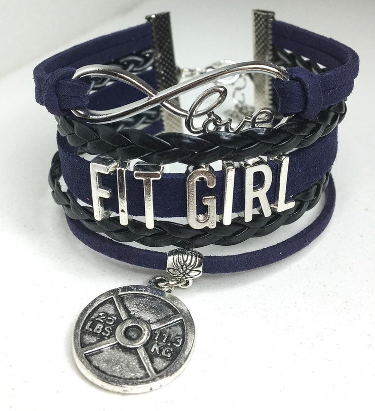 Fit Girl Charm Bracelet, Fitness Gifts, Fitness Charm, Personal Trainer Gift, Friendship Bracelet, Stocking Stuffer, Christmas Gift