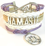 Namaste Charm Bracelet, Fitness Gifts, Yoga Jewelry, Personal Trainer Gift, Friendship Bracelet, Stocking Stuffer, Christmas Gift