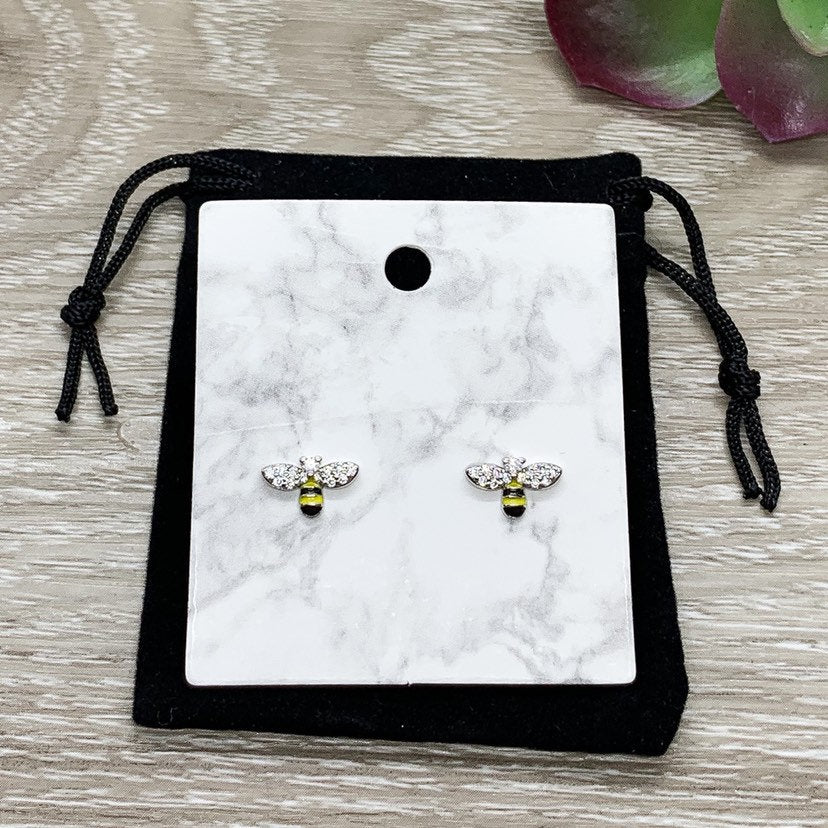 Dainty Bee Stud Earrings, Gold Bumble Bee Earrings, Sterling Silver Bee Jewelry, Minimalist Stud Earrings, Insect Jewelry, Boho Earrings