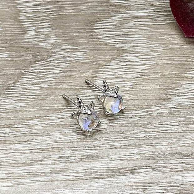 Tiny Unicorn Stud Earrings, Whimsical Earrings, Sterling Silver Jewelry, Magical Jewelry, Cute Earrings, Gift for Little Girl, Fantasy Gift