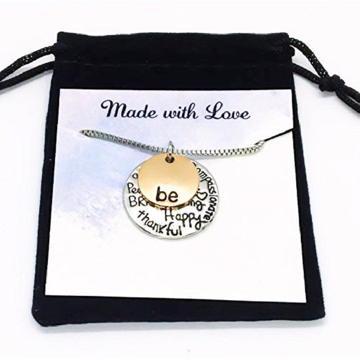 Be Happy Necklace, Inspirational Jewelry, Quote Charm Necklace, Gift for Daughter, 18th Birthday Gift, Gift from Mom, Gift for Student