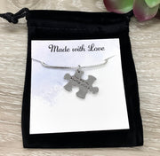 You Are My Missing Piece Necklace, Puzzle Jewelry, Friendship Necklace, Girlfriend Gift, Love Jewelry for Her, Jewelry Gift for Wife, Love