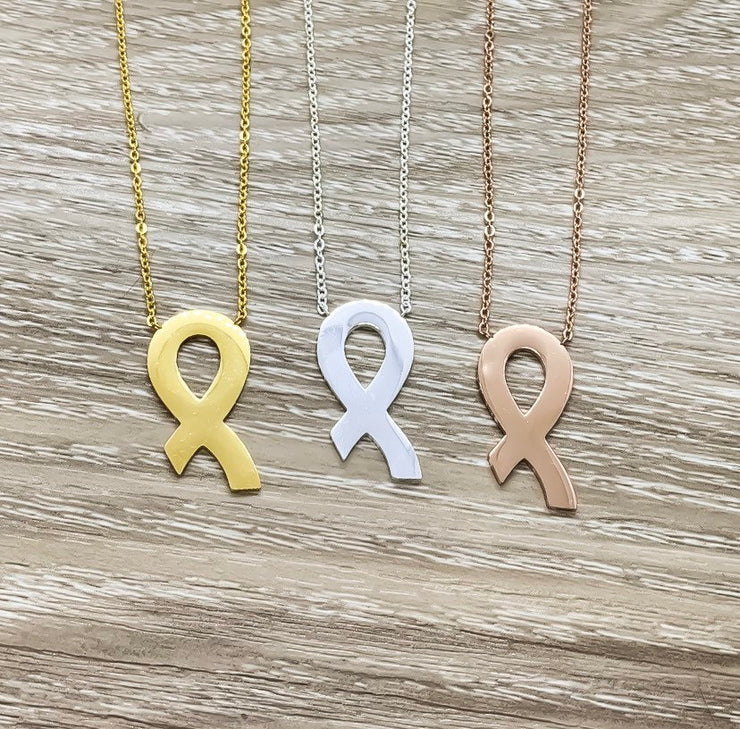 Cancer Survivor Gift, Awareness Ribbon Necklace, Encouragement Gift, Cancer Gifts, Empathy Gift, Motivational Gift, Cancer Patient Gift