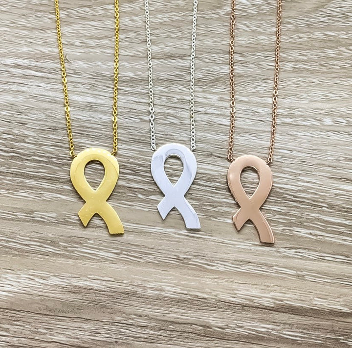 Collier ruban de sensibilisation, cadeau de soutien, cadeau pour les personnes atteintes de cancer, bijou de guérison, cadeau d'empathie, cadeau de motivation, pour les personnes atteintes de cancer