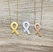 Strength Gift, Awareness Ribbon Necklace, Encouragement Gift, Cancer Gift, Healing Jewelry, Empathy Gift, Motivational Gift, Cancer Patient