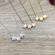 Tiny 3 Stars Necklace, Gift for BFF, Friendship Necklace, Long Distance Friends Gift, Celestial Jewelry, Sisterhood Gift, Christmas Gift