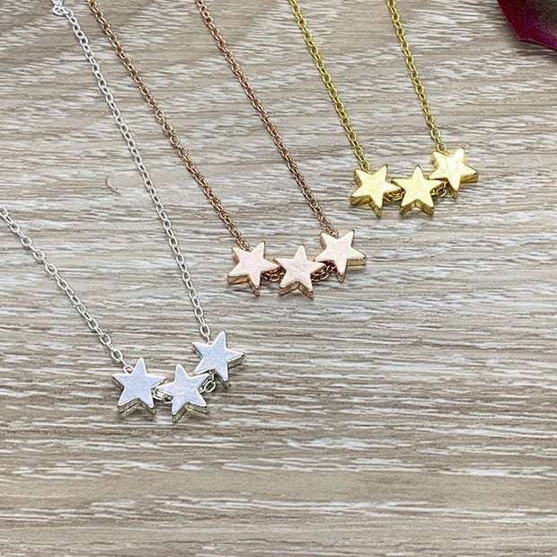 Reach for the Stars: 3 Stars Necklace with Card