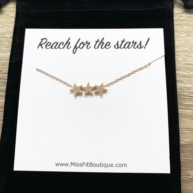 Reach for the Stars: 3 Stars Necklace with Card