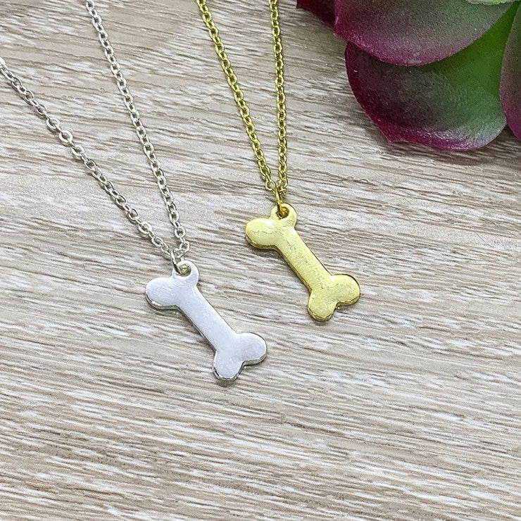 Tiny Dog Bone Necklace, Dog Lover Gift, Dainty Necklace, Dog Mama Gift, Personalized Gift, Doggie Gift, Gift for Fur Mama, Dog Owner Gift