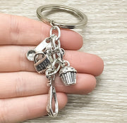 Baking Keychain, Baker Gifts, Cooking Keychain, Tiny Measuring Cup Charm, Cook Charms, Unique Keychain, Gift for Her