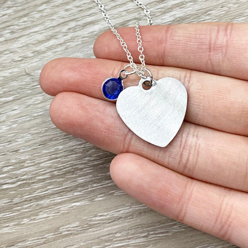 Collier avec pendentif cœur en argent, cadeau personnalisé pour une mère endeuillée, bijou de deuil périnatal, collier commémoratif, deuil