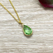 August Crystal Birthstone Necklace with Card