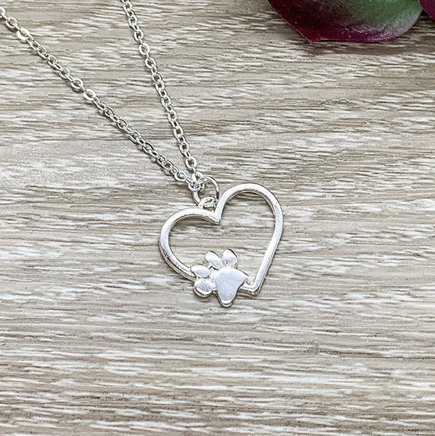 Dog Mom Gift • Paw Print Heart Necklace – My Millie Jewelry