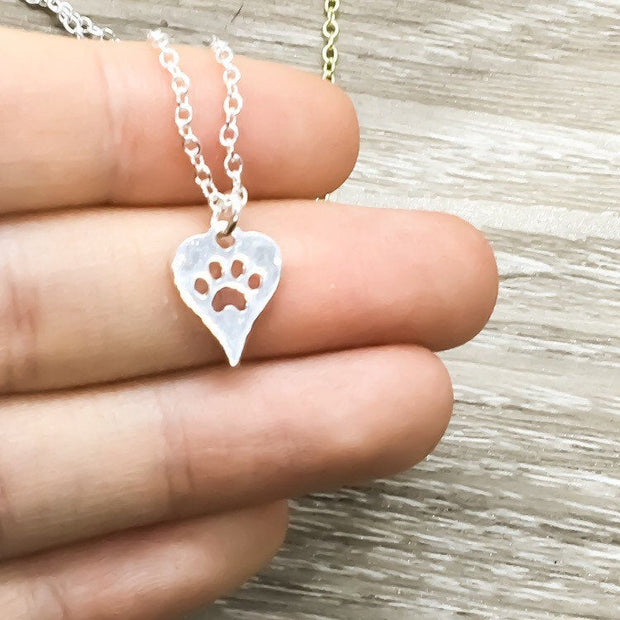 Wags and Wiggles Card, Dog Paw Necklace, Heart Pawprint Pendant, Dog Lover Gift, Personalized Gift, Funny Birthday Card, Gift for Bestfriend