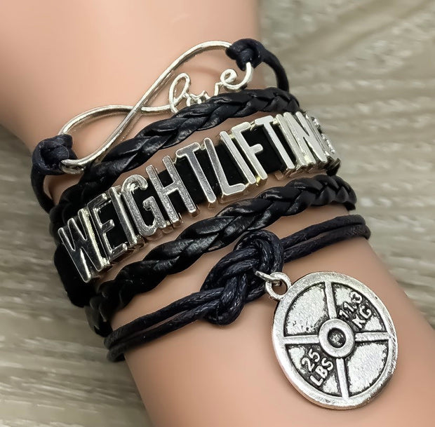 Weightlifting Charm Bracelet , Fitness Gifts, Personal Trainer Gift, Friendship Bracelet, Gifts for Her, Stocking Stuffers, Holiday Gifts