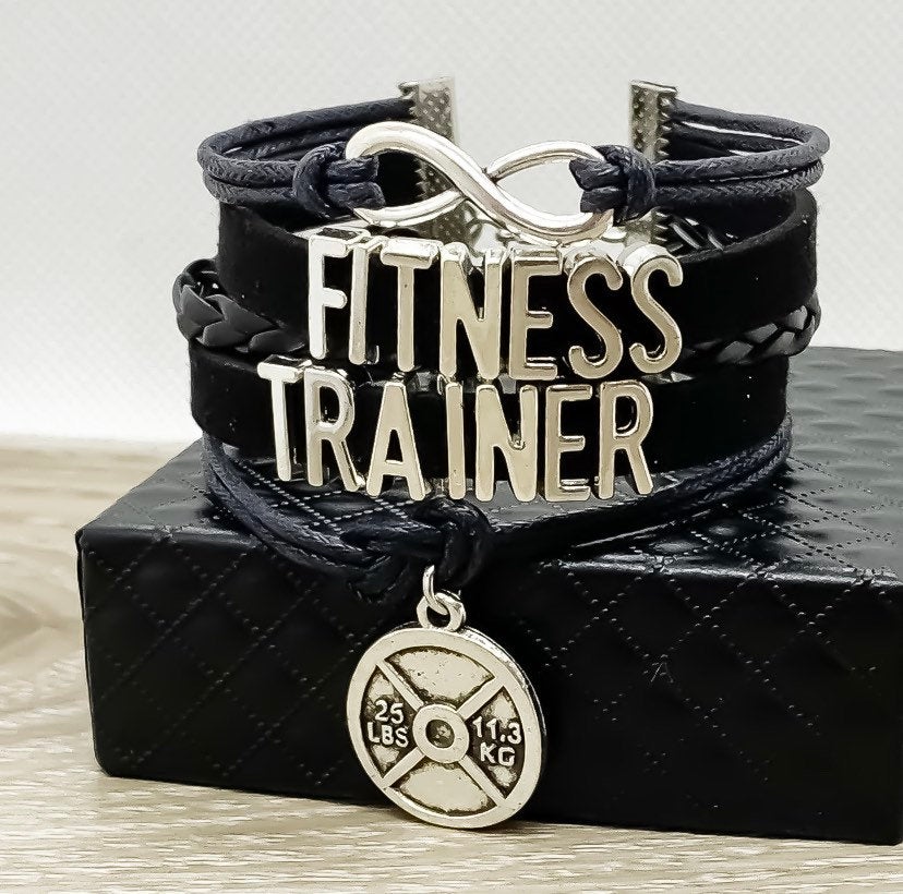 Fitness Trainer Charm Bracelet , Fitness Gifts, Personal Trainer Gift, Thank You Gift, Gifts for Her, Stocking Stuffers, Christmas Gifts