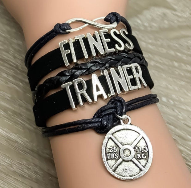 Fitness Trainer Charm Bracelet , Fitness Gifts, Personal Trainer Gift, Thank You Gift, Gifts for Her, Stocking Stuffers, Christmas Gifts