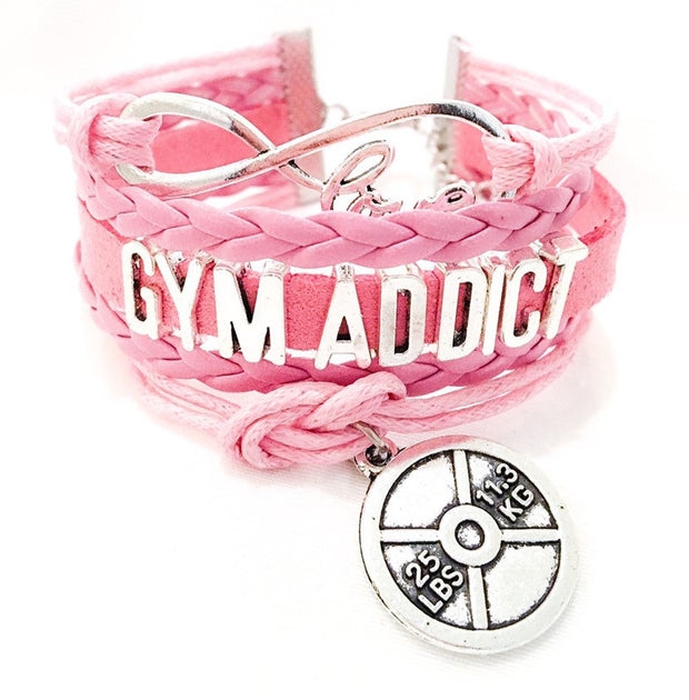 Gym Addict Charm Bracelet , Fitness Gifts, Personal Trainer Gift, Friendship Bracelet, Gifts for Her, Stocking Stuffers, Holiday Gifts