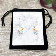 Tiny Llama Stud Earrings, Colorful Giraffe Earrings, Sterling Silver Jewelry, Alpaca Jewelry, Cute Earrings, Gift for Little Girl
