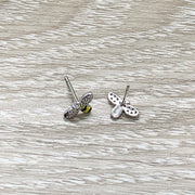 Dainty Bee Stud Earrings, Gold Bumble Bee Earrings, Sterling Silver Bee Jewelry, Minimalist Stud Earrings, Insect Jewelry, Boho Earrings