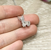 Tiny Llama Necklace, Colorful Giraffe Pendant, Sterling Silver Jewelry, Alpaca Jewelry, Cute Animal Necklace, Gift for Little Girl