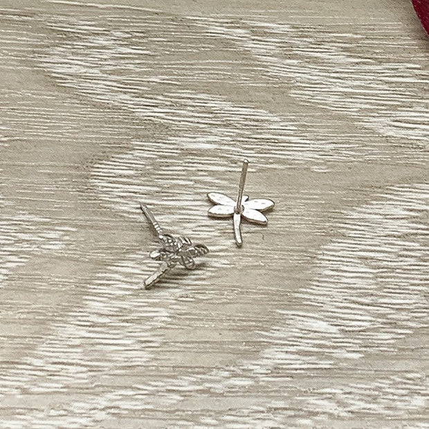 Dragonfly Stud Earrings, Sterling Silver Jewelry, Minimalist Earrings, Nature Lover Gift, Cute Earrings, Gift for Daughter, Gift for Friend