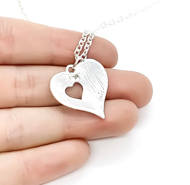 Ensemble collier mère-fille, collier cœur ajouré pour 2, collier d'amitié, bijoux BFF, cadeau pour maman, cadeau de sa fille, maman et moi