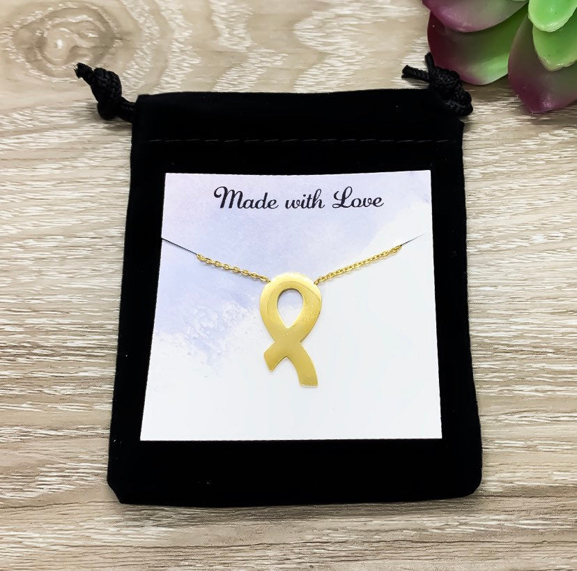 Collier ruban de sensibilisation, cadeau de soutien, cadeau pour les personnes atteintes de cancer, bijou de guérison, cadeau d'empathie, cadeau de motivation, pour les personnes atteintes de cancer