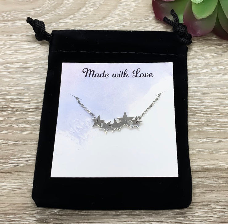 Constellation Necklace, Starry Night Jewelry, 5 Stars Necklace, BFF Gift, Friendship Necklace, Celestial Jewelry, Stocking Fillet for Teen