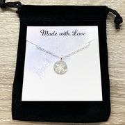 Snowflake Necklace with Card, Dainty Winter Jewelry, Snowflake Pendant, Happy Holidays Gift for Her, Long Distance Friendship