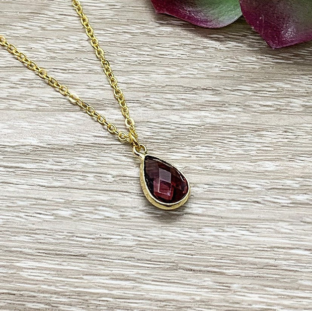 February Birthstone Necklace, Amethyst Pendant, Dainty Crystal Charm Necklace, Personalized Birthday Gift for Her, Meaningful Jewelry