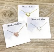 Best Friends Necklace Set for 4, Matching Puzzle Necklaces, Puzzle Jewelry Rose Gold, Friendship Quote Card, Friends Gift, Shareable Jewelry