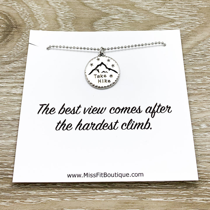 The Best View Comes After the Hardest Climb, Travel Gift, Take a Hike Necklace, Hiking Gift for Women, Graduation Gift from Bestfriend