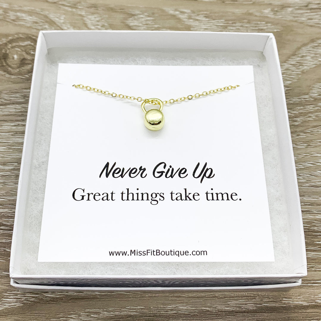 Kettlebell Necklace, Fitness Jewelry, Tiny Kettlebell Pendant, Dainty Necklace, Weightlifting Gift, Fitness Gift, Personal Trainer Gift