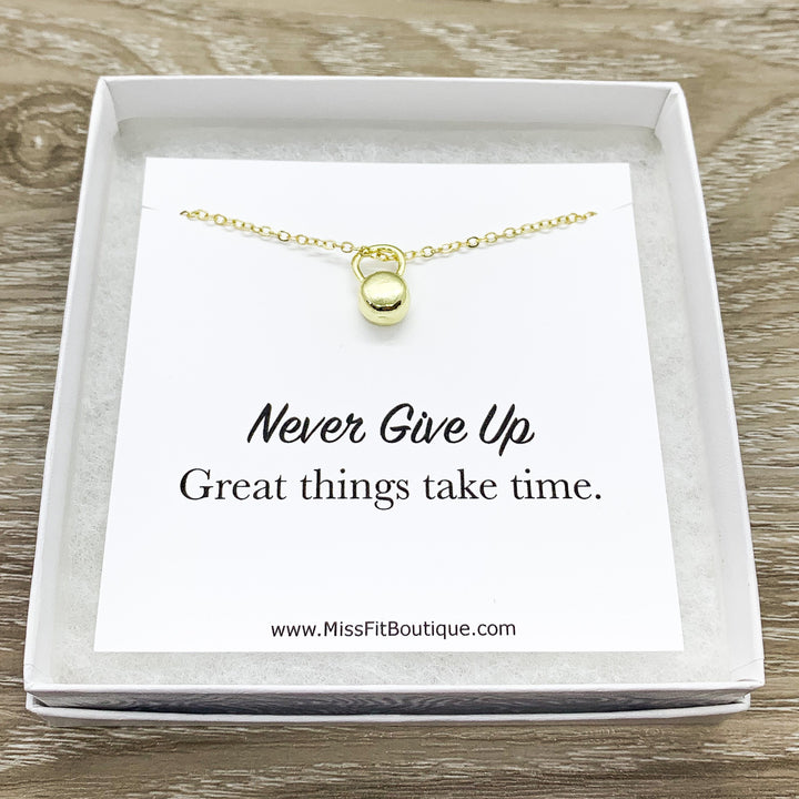 Kettlebell Necklace, Fitness Jewelry, Tiny Kettlebell Pendant, Dainty Necklace, Weightlifting Gift, Fitness Gift, Personal Trainer Gift