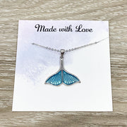 Blue Tail Necklace, Mermaid Gift, Mermaid Necklace, Sterling Silver Jewelry, Mermaid Life, Friendship Necklace, Free Spirit Gift, Holiday